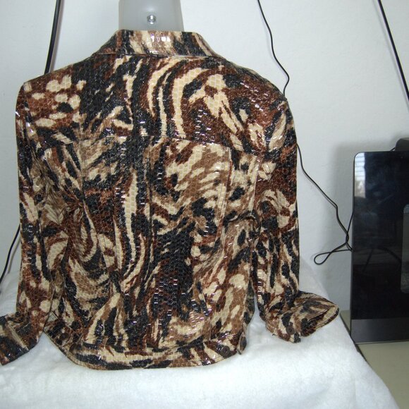 Ruby Rd. size 10 animal print clear sequin jacket - Picture 3 of 3